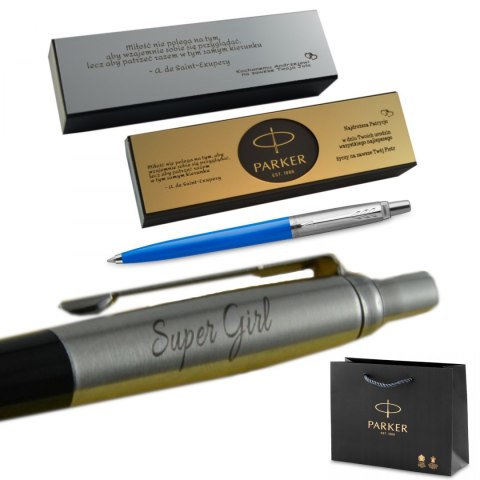 Długopis Parker Jotter Niebieski grawer i tabliczka Długopis Parker Jotter Niebieski grawer i tabliczka
