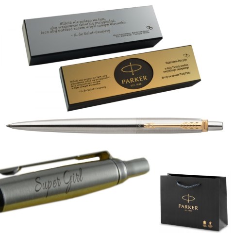 Długopis Parker Jotter Stalowy 23 złoto grawer Długopis Parker Jotter Stalowy 23 złoto grawer