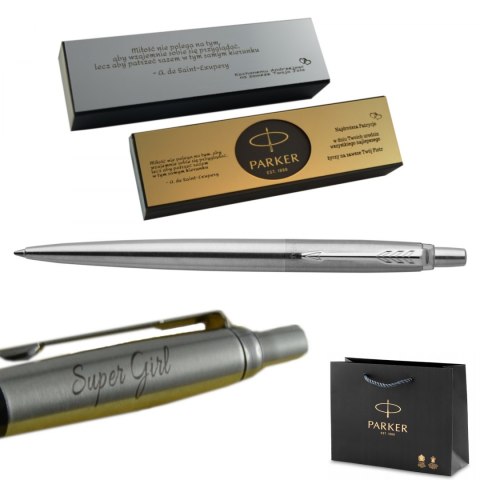 Długopis Parker Jotter Stalowy grawer i tabliczka Długopis Parker Jotter Stalowy grawer i tabliczka