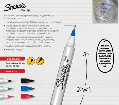 Sharpie Twin Tipe Czerwony Marker S0811110 Sharpie Twin Tipe Czerwony Marker S0811110