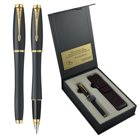 Zestaw Parker Pióro Urban czarny 23k etui grawer Zestaw Parker Pióro Urban czarny 23k etui grawer