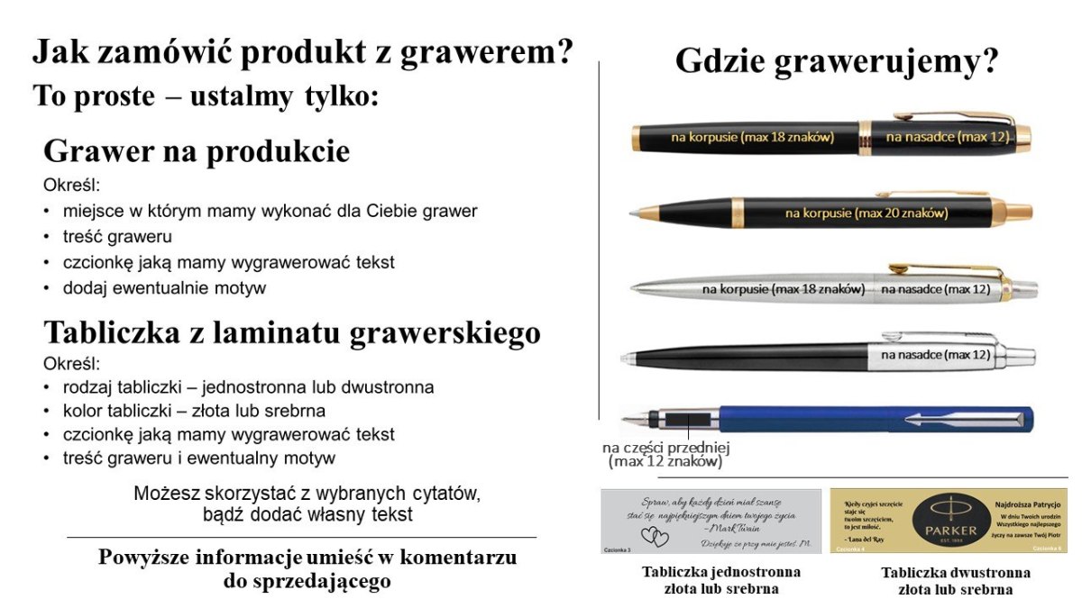 Zestaw Parker Długopis Sonnet czarny z etui grawer Zestaw Parker Długopis Sonnet czarny z etui grawer