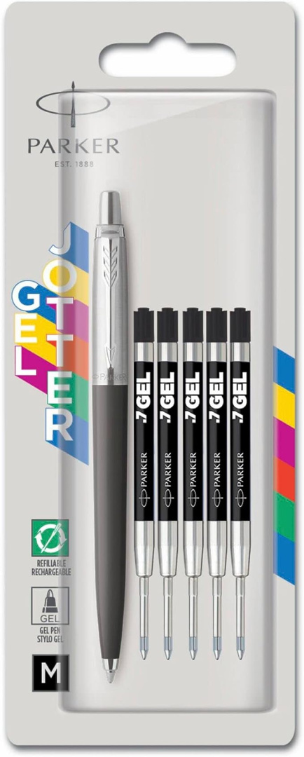Długopis Parker Jotter Czarny + Wkłady Żelowe Gratis