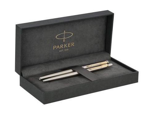 Jotter Stalowy GT Pióro wieczne i długopis w etui Premium z tabliczką Jotter Stalowy GT Pióro wieczne i długopis w etui Premium z tabliczką