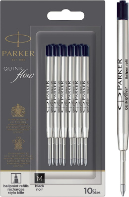 Wkład do długopisu Parker QuinkFlow Czarny M - 10 sztuk