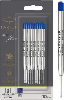 Wkład do długopisu Parker QuinkFlow Niebieski M - 10 sztuk