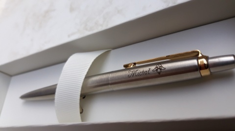 Zestaw długopis Parker Jotter Stalowy GT 23k złoto etui Premium Skóra Ekologiczna