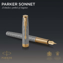 Pióro wieczne Parker Sonnet Chiselled Silver GT Stalówka 18k