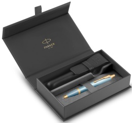 Długopis Parker IM Rituals Turquoise Green etui Premium skóra Naturalna