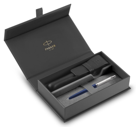 Długopis Parker Jotter Navi Granatowy etui Premium Skóra Naturalna