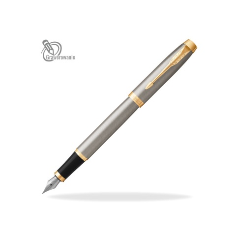 Pióro wieczne Parker IM Brushed Metal Stalowe GT etui Premium Skóra Naturalna Pióro wieczne Parker IM Brushed Metal Stalowe GT etui Premium Skóra Naturalna
