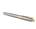 Pióro wieczne Parker IM Brushed Metal Stalowe GT etui Premium Skóra Naturalna