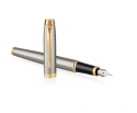 Pióro wieczne Parker IM Brushed Metal Stalowe GT etui Premium Skóra Naturalna