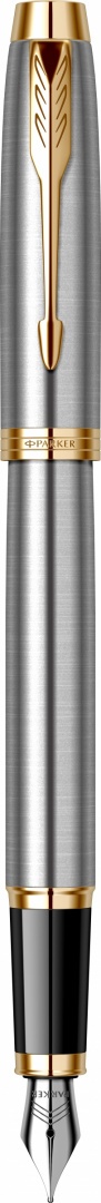 Pióro wieczne Parker IM Brushed Metal Stalowe GT etui Premium Skóra Naturalna