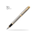 Pióro wieczne Parker IM Brushed Metal Stalowe GT etui Premium Skóra Ekologiczna
