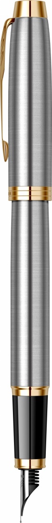 Pióro wieczne Parker IM Brushed Metal Stalowe GT etui Premium Skóra Ekologiczna