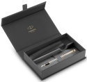 Pióro wieczne Parker IM Brushed Metal Stalowe GT etui Premium Skóra Ekologiczna
