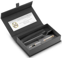Pióro wieczne Parker IM Stalowy GT etui Premium skóra ekologiczna z tabliczką