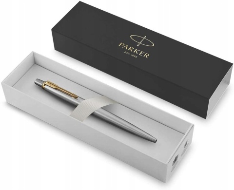 Długopis Parker Jotter Stalowy GT złocenia WKŁAD CZARNY promocja od 15 szt. grawer GRATIS