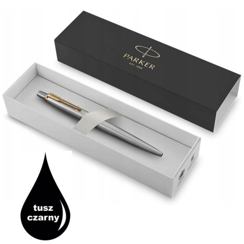Długopis Parker Jotter Stalowy GT złocenia WKŁAD CZARNY promocja od 15 szt. grawer GRATIS