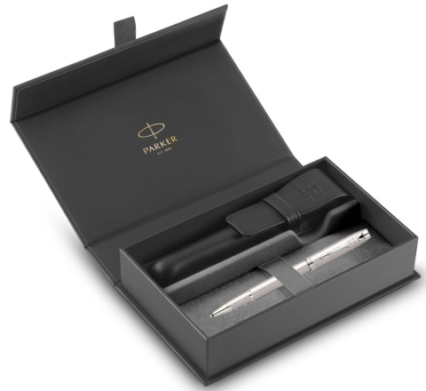 Pióro kulkowe Parker IM Professionals Monochr Szampańskie etui Premium skóra naturalna