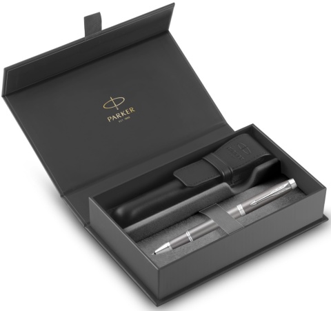 Pióro kulkowe Parker IM Rituals Szary Grey etui Premium skóra Naturalna Pióro kulkowe Parker IM Rituals Szary Grey etui Premium skóra Naturalna