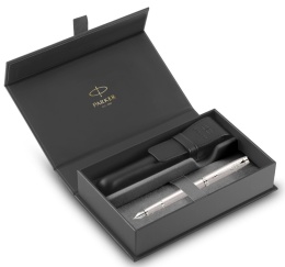 Pióro wieczne Parker IM Monochr Szampański etui Premium skóra NATURALNA