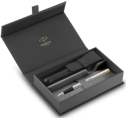 Pióro wieczne Parker Jotter Stalowy GT etui Premium z etui skóra naturalna