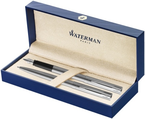 Pióro wieczne i długopis Waterman Allure Graduate Stalowy etui Premium