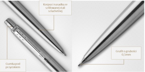 Jotter Stalowy CT Długopis i ołówek z Etui wsuwane Parker