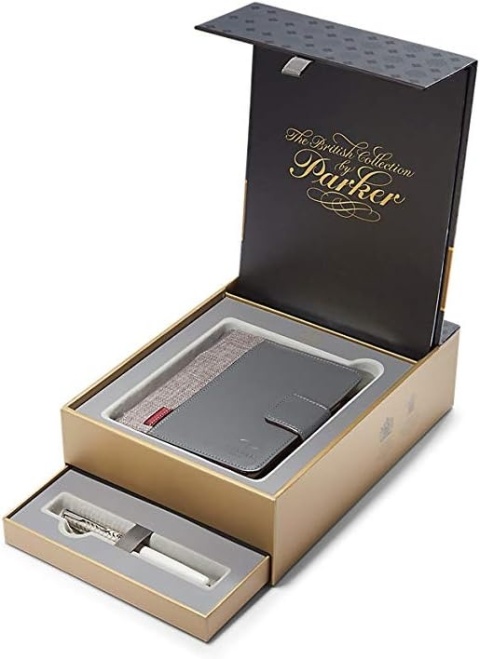 Zestaw Prezentowy Pióro wieczne Parker Sonnet Pearl Metal PGT Stalówka 18 karat (1978406)