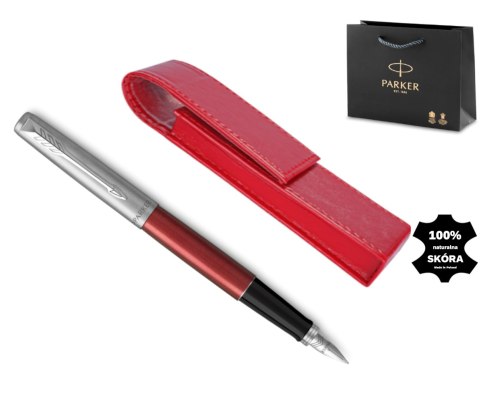 Pióro wieczne Parker Jotter Czerwony Kensington Etui Skóra Pióro wieczne Parker Jotter Czerwony Kensington Etui Skóra