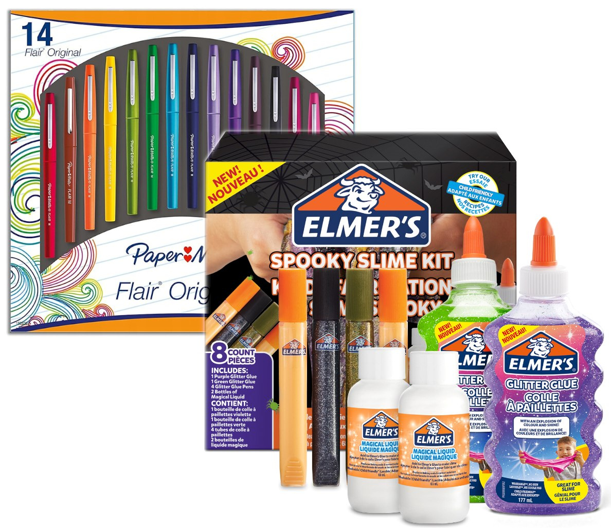 Zestaw ELMER'S SPOOKY SLIME KIT + CIENKOPISY FLAIR Zestaw ELMER'S SPOOKY SLIME KIT + CIENKOPISY FLAIR