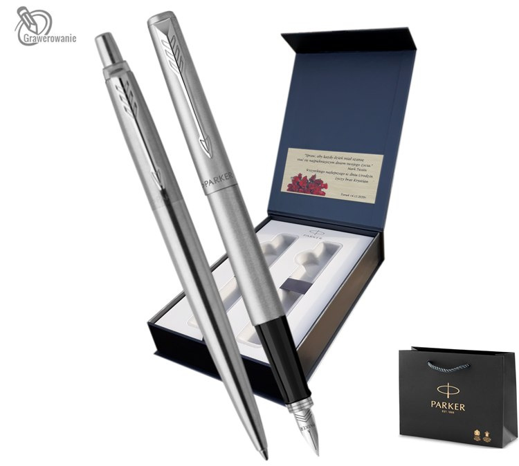 Zestaw Jotter Stalowy CT Pióro wieczne i długopis w etui Exclusive Zestaw Jotter Stalowy CT Pióro wieczne i długopis w etui Exclusive