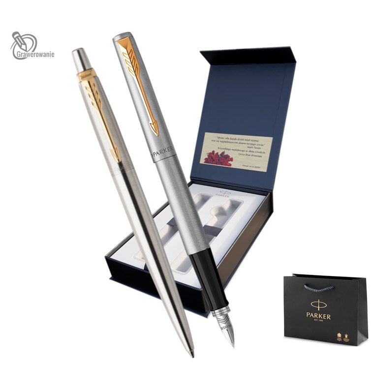 Zestaw Jotter Stalowy GT Pióro wieczne i długopis z etui Exclusive Zestaw Jotter Stalowy GT Pióro wieczne i długopis z etui Exclusive