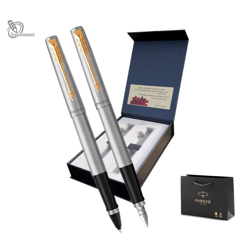 Zestaw Jotter Stalowy GT Pióro kulkowe i długopis z etui Exclusive Zestaw Jotter Stalowy GT Pióro kulkowe i długopis z etui Exclusive