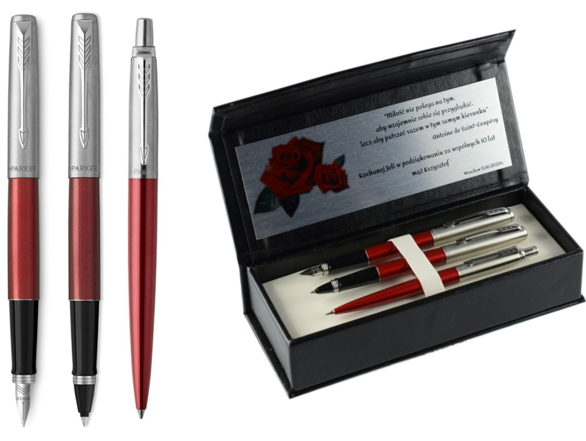 Pióro wieczne, kulkowe i ołówek Jotter Kensington w skórzanym etui Pióro wieczne, kulkowe i ołówek Jotter Kensington w skórzanym etui