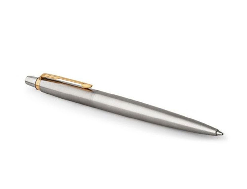 Zestaw długopis Parker Jotter Stal GT 23k złoto z tabliczką