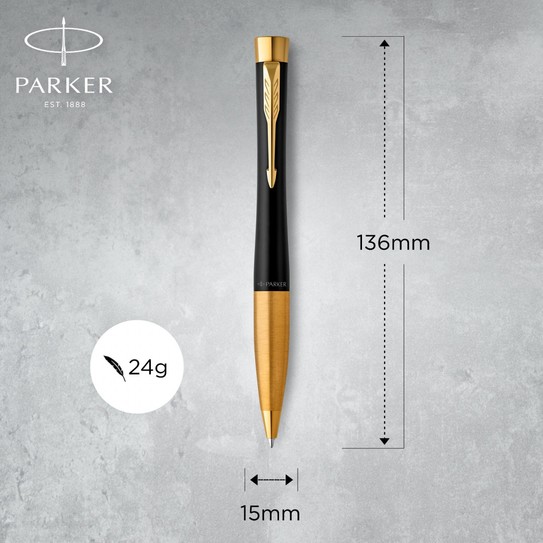 Długopis Parker Urban Muted Black GT Box Premium z tabliczką