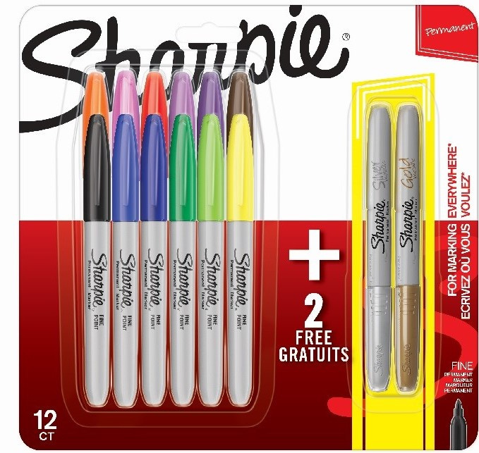 Zestaw Sharpie 12 kolory + 2 gratis