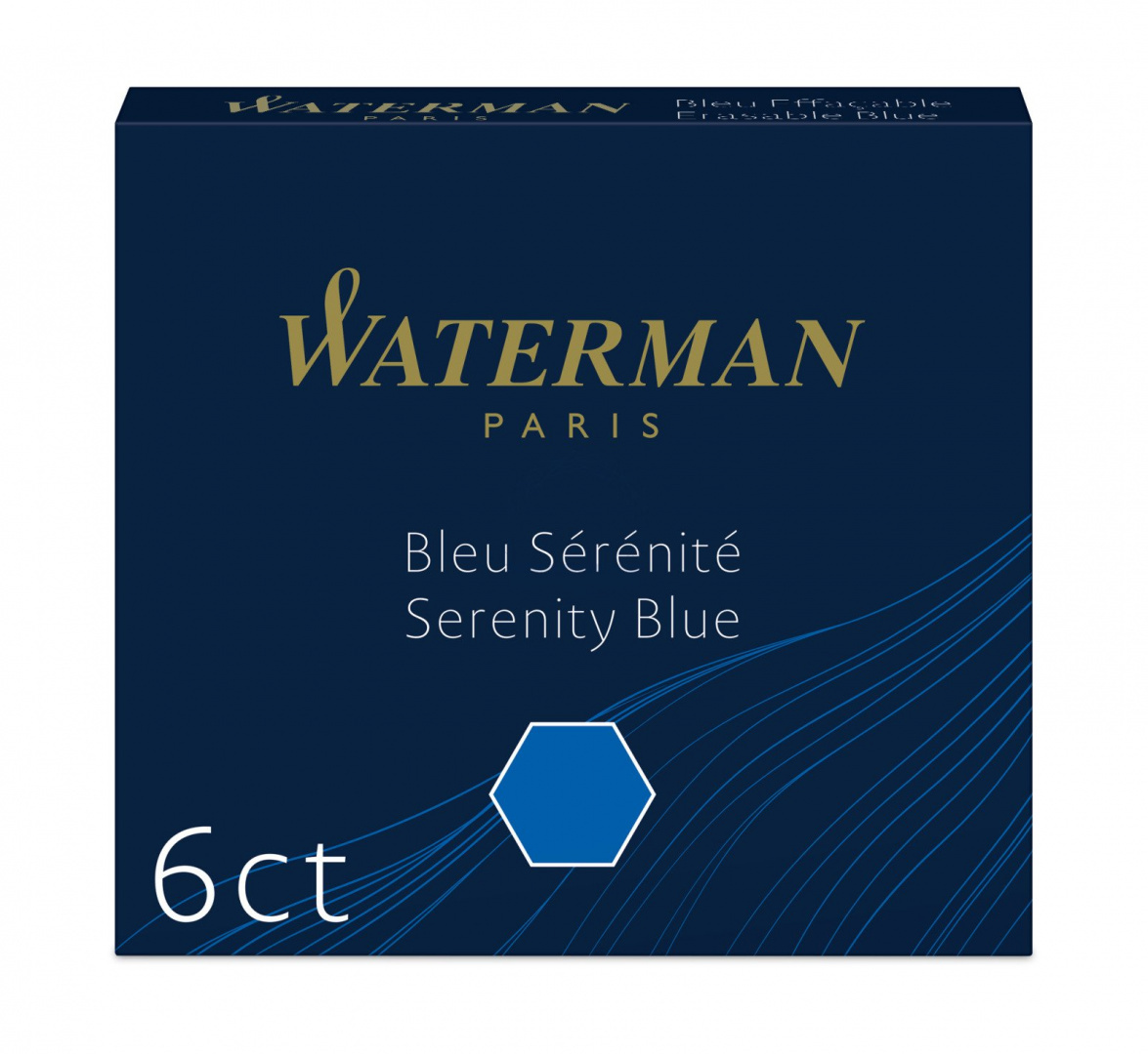 Waterman naboje Internat. niebieskie Floryda 3op. + Zmazik