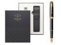 Zestaw pióro wieczne Parker Sonnet Czarna Laka GT Etui Exclusive i tabliczka