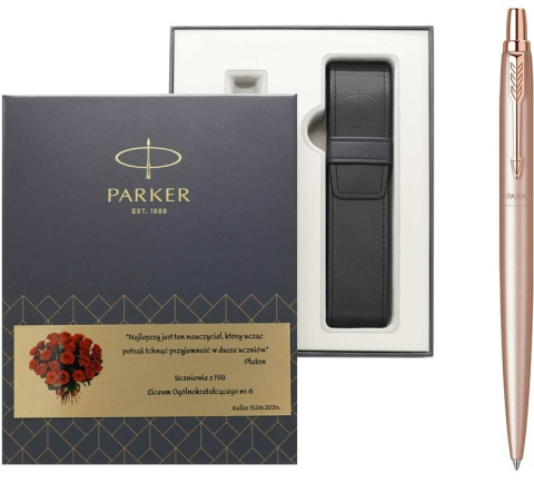 Zestaw długopis Parker Jotter XL Pink Etui Exclusive z tabliczką na Komunię Świętą