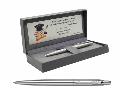 Zestaw długopis Parker Jotter Stal CT z tabliczką na Komunię Świętą Zestaw długopis Parker Jotter Stal CT z tabliczką na Komunię Świętą